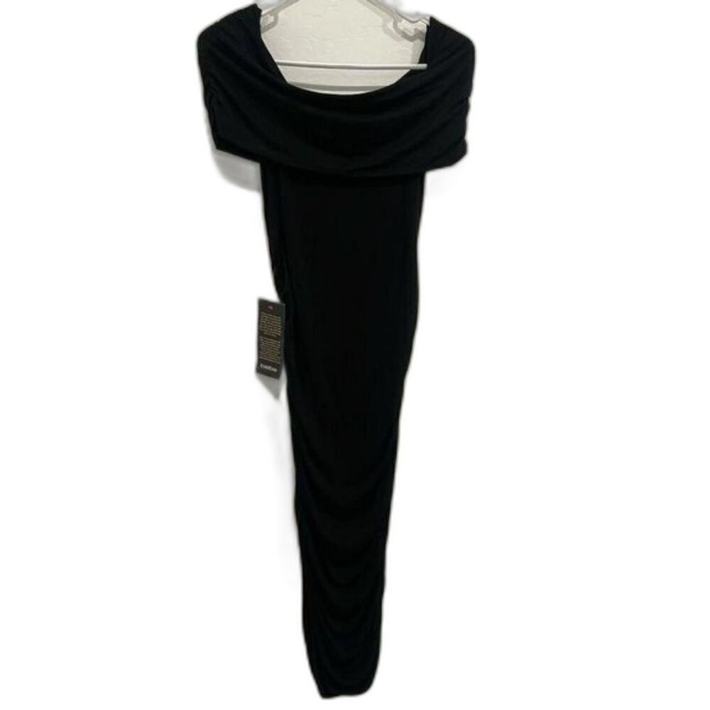 Bebe Off the Shoulder Maxi Dress